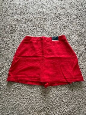 NWT Abercrombie Red Linen High-Waist Skort